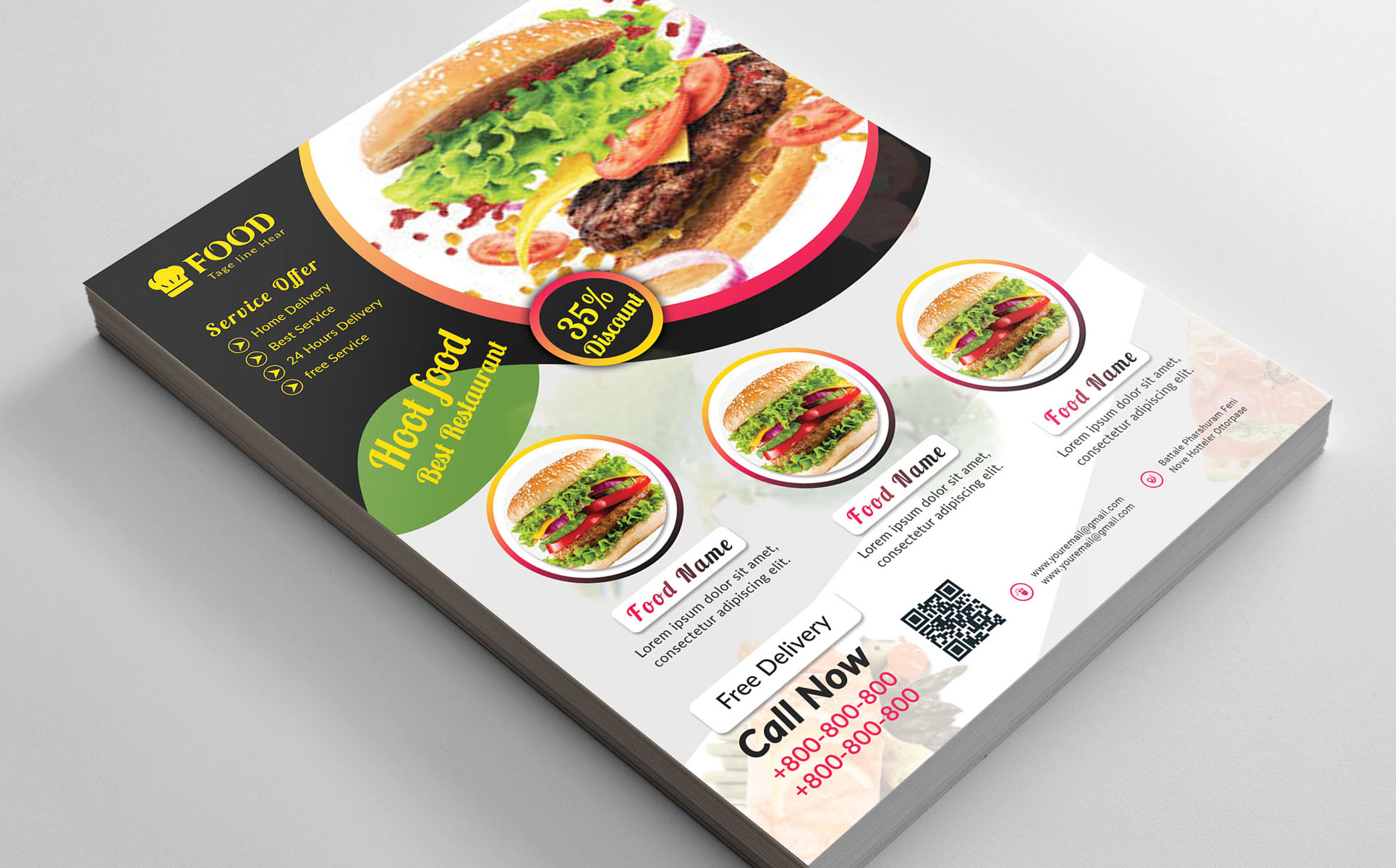 Download Фирменный стиль "Restaurant Flyer Design - Corporate Identity Template" / Restaurant Flyer Design - Corporate Identity Template - Фирменный стиль на тему графика bakery,flyer,bbg,burger,cafe,cake,dinner,fast,food,menu,lunch,pizza,restaurant