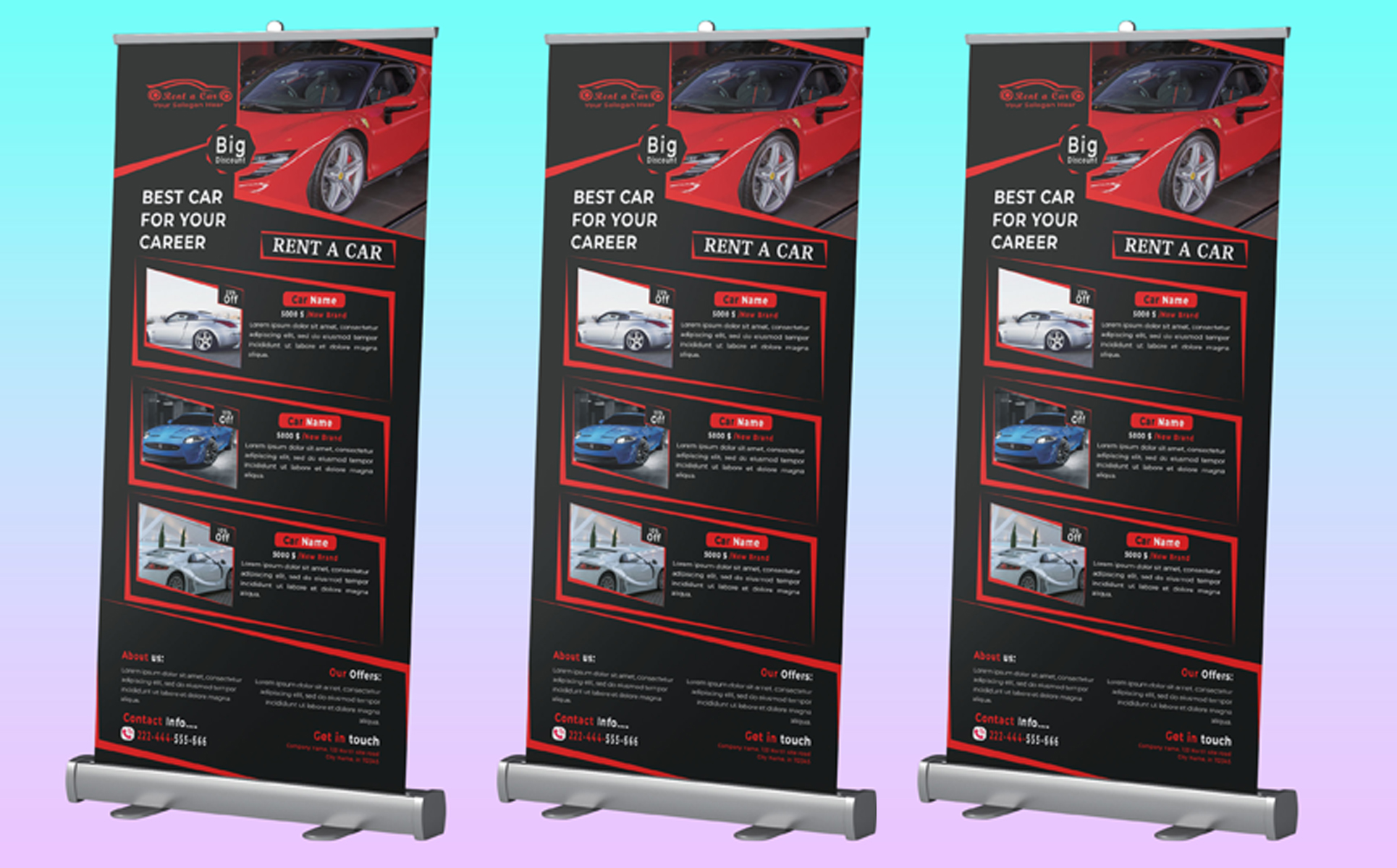 Download Фирменный стиль "Rant a Car Roll up Banner - Corporate Identity Template" / Rant a Car Roll up Banner - Corporate Identity Template - Фирменный стиль на тему графика arac,kiralama,tasarim,auto,repair,banner,psd,template,blue,buy,car,brands,car,logos,creative,design,discount,green,grey,hsynkyc