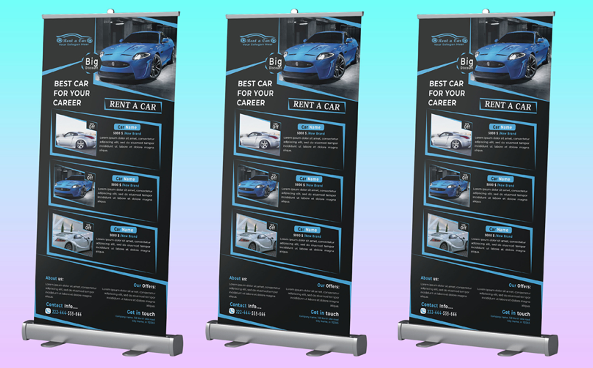 Download Фирменный стиль "Rant a Car Roll up Banner - Corporate Identity Template" / Rant a Car Roll up Banner - Corporate Identity Template - Фирменный стиль на тему графика arac,kiralama,tasarim,auto,repair,banner,psd,template,blue,buy,car,brands,car,logos,creative,design,discount,green,grey,hsynkyc