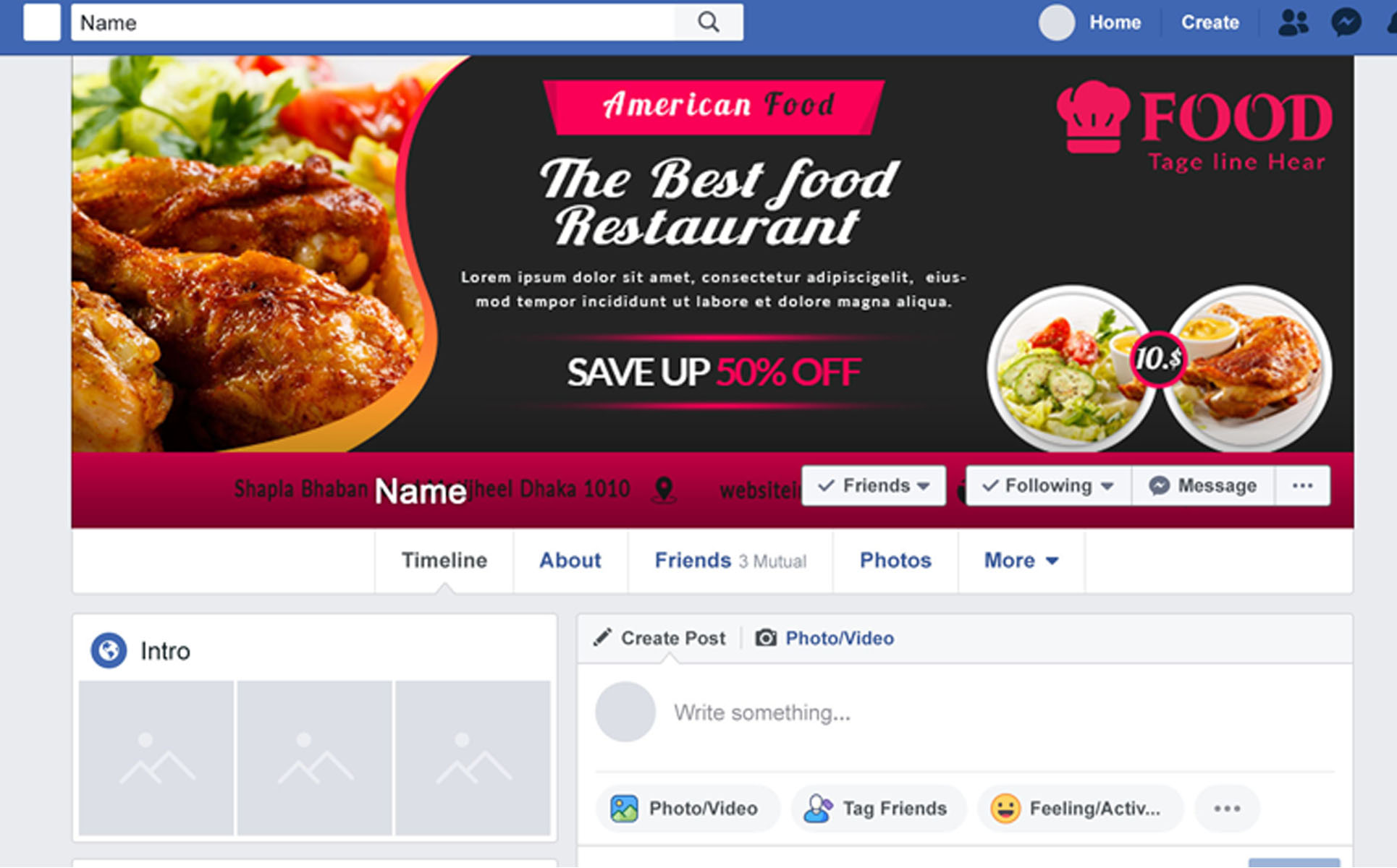 Download Шаблон для соцсетей "Restaurant Facebook Covers Social Media Template" / Restaurant Facebook Covers Social Media Template - Шаблон для соцсетей на тему графика banners,blog,cover,company,facebook,timeline,covers,fb,banner,fb,food,modern,multipurpose,restaurant,social,media,web