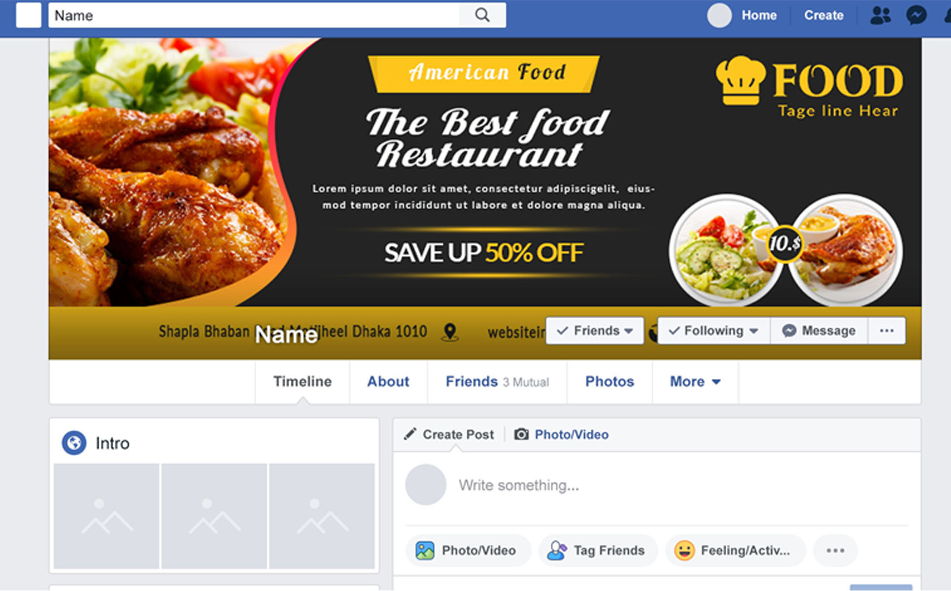 Download Шаблон для соцсетей "Restaurant Facebook Covers Social Media Template" / Restaurant Facebook Covers Social Media Template - Шаблон для соцсетей на тему графика banners,blog,cover,company,facebook,timeline,covers,fb,banner,fb,food,modern,multipurpose,restaurant,social,media,web