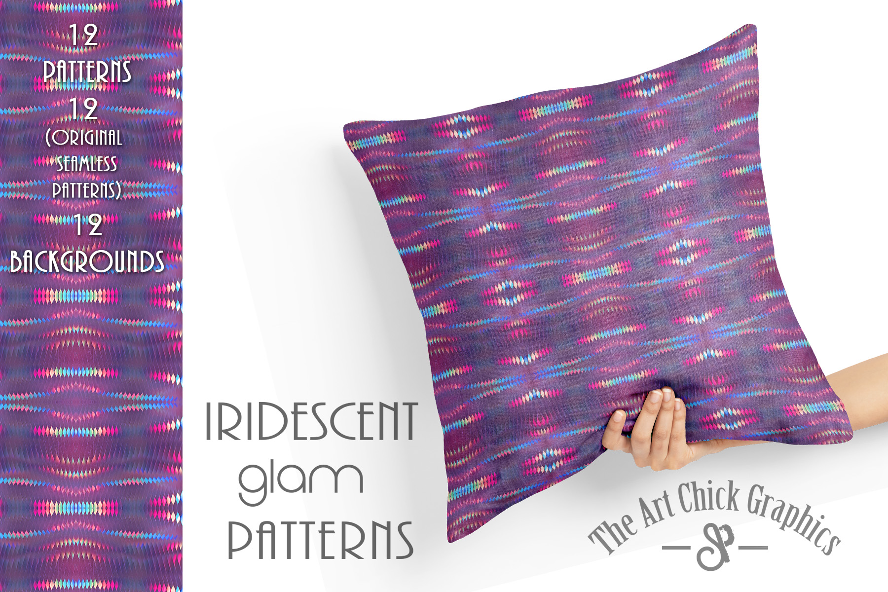 Download Pattern "Iridescent Glam Pattern" / Iridescent Glam Pattern - Pattern на тему графика iridescent pattern shiny graphic cyber scifi rainbow seamless luster prism background jpg 2d art iridescense