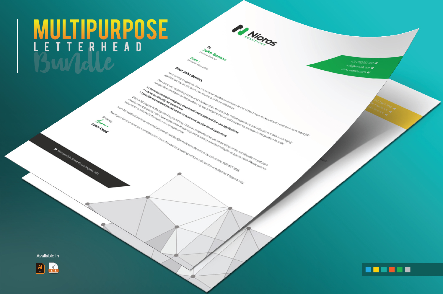 Download Фирменный стиль "Letterhead Design - Corporate Identity Template" / Letterhead Design - Corporate Identity Template - Фирменный стиль на тему графика letterhead template design bundle creative corporate identity business company brand branding blue black red professional clean stationery print letter