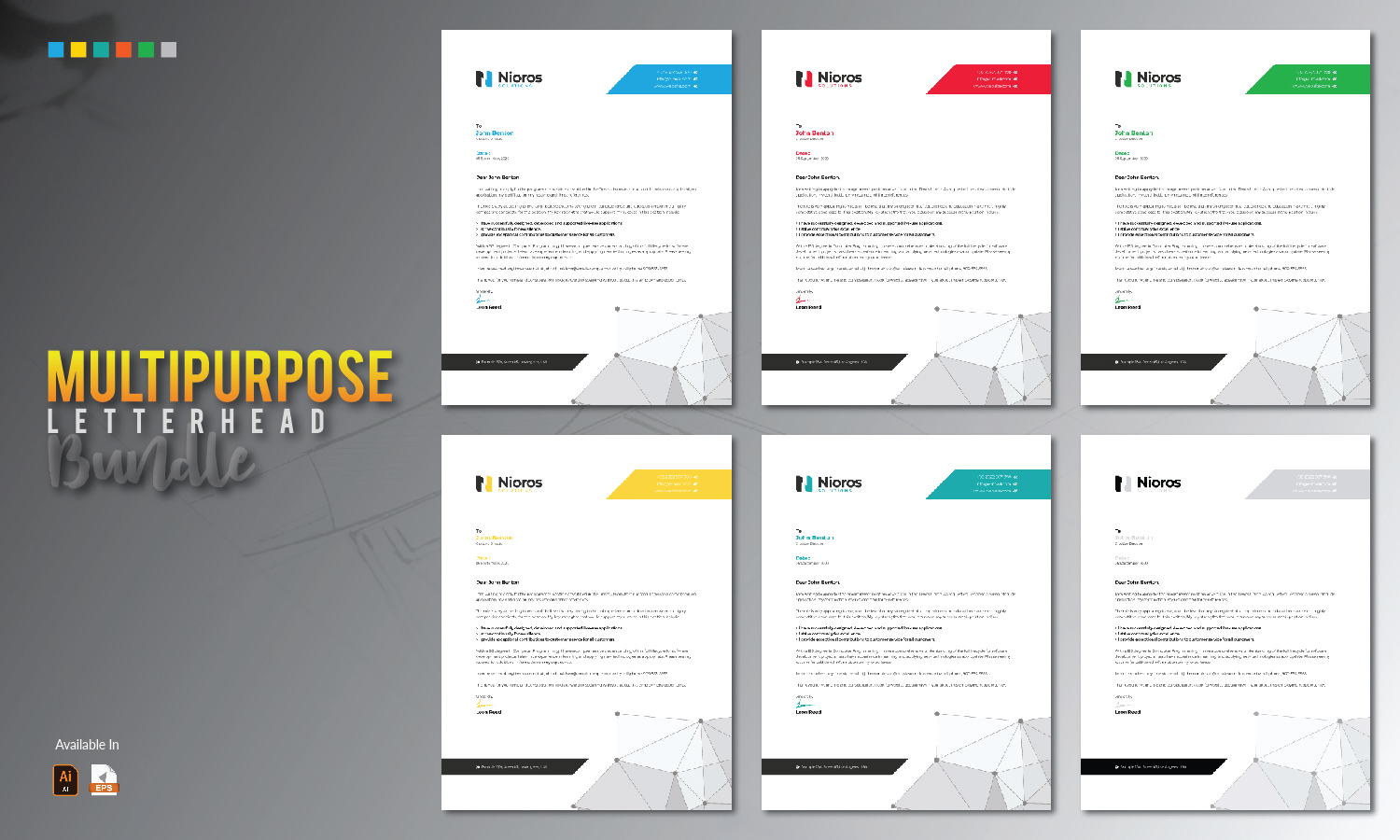 Download Фирменный стиль "Letterhead Design - Corporate Identity Template" / Letterhead Design - Corporate Identity Template - Фирменный стиль на тему графика letterhead template design bundle creative corporate identity business company brand branding blue black red professional clean stationery print letter