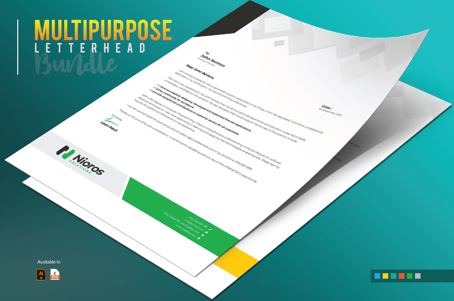 Download Фирменный стиль "Letterhead Design - Corporate Identity Template" / Letterhead Design - Corporate Identity Template - Фирменный стиль на тему графика letterhead design template bundle creative corporate professional brand branding identity clean business company letter black blue red print stationery