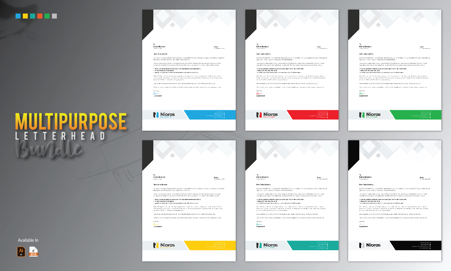 Download Фирменный стиль "Letterhead Design - Corporate Identity Template" / Letterhead Design - Corporate Identity Template - Фирменный стиль на тему графика letterhead design template bundle creative corporate professional brand branding identity clean business company letter black blue red print stationery