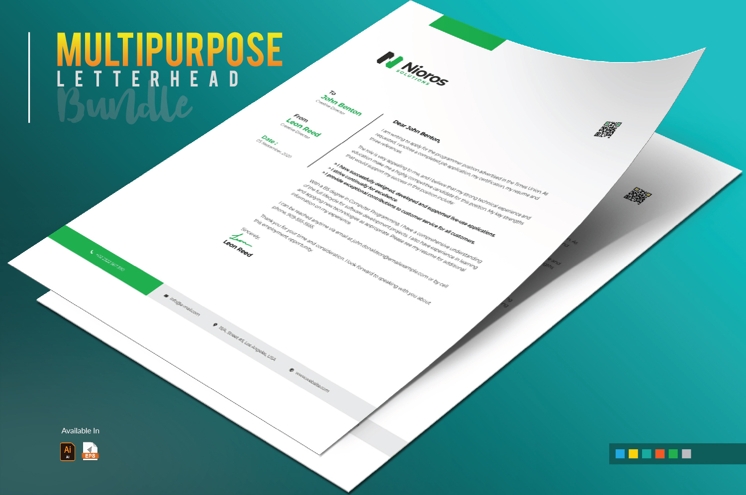 Download Фирменный стиль "Letterhead Design - Corporate Identity Template" / Letterhead Design - Corporate Identity Template - Фирменный стиль на тему графика letterhead design template bundle creative corporate business company brand branding identity stationery letter print red blue black professional clean cool