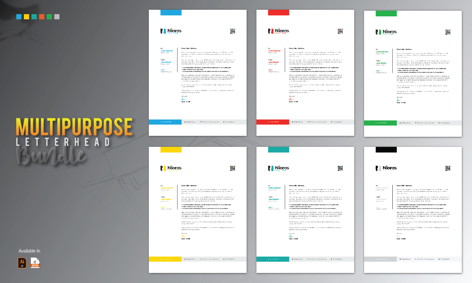 Download Фирменный стиль "Letterhead Design - Corporate Identity Template" / Letterhead Design - Corporate Identity Template - Фирменный стиль на тему графика letterhead design template bundle creative corporate business company brand branding identity stationery letter print red blue black professional clean cool