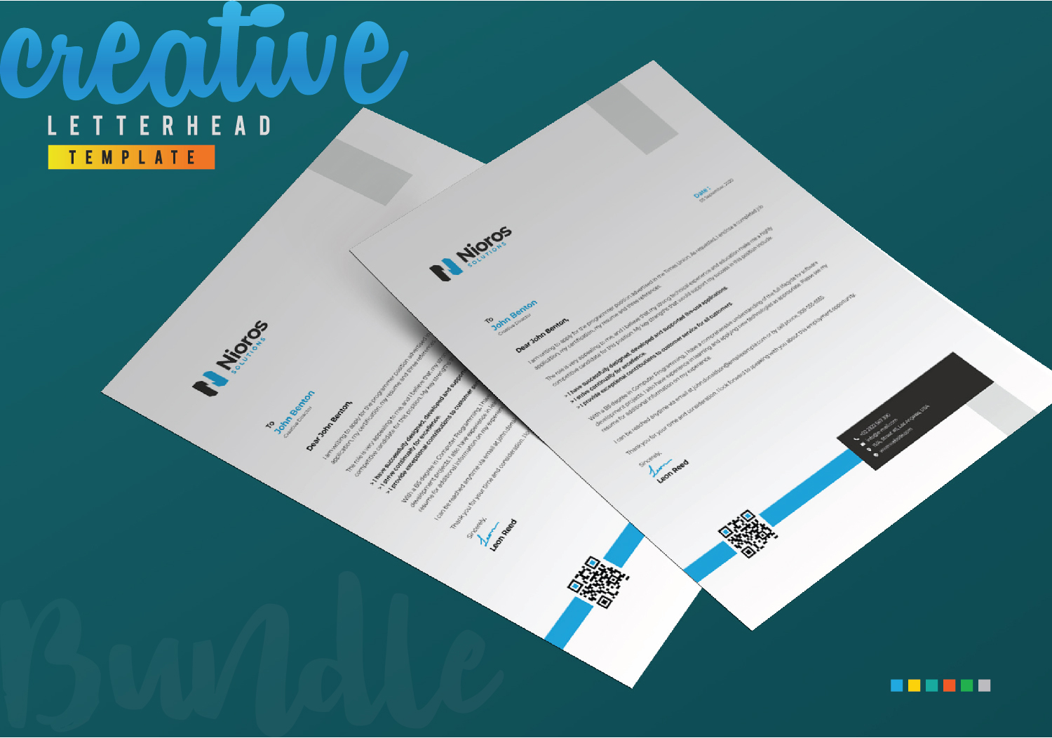 Download Фирменный стиль "Letterhead Design - Corporate Identity Template" / Letterhead Design - Corporate Identity Template - Фирменный стиль на тему графика letterhead design template bundle creative corporate clean professional business company letter print black blue red yellow brand branding identity