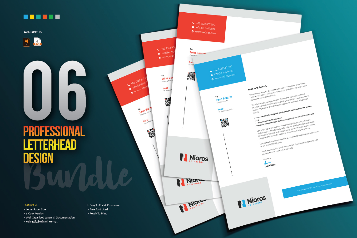 Download Фирменный стиль "Letterhead Design - Corporate Identity Template" / Letterhead Design - Corporate Identity Template - Фирменный стиль на тему графика letterhead design template bundle creative corporate business company clean brand branding identity stationery blue red black professional minimalist minimal
