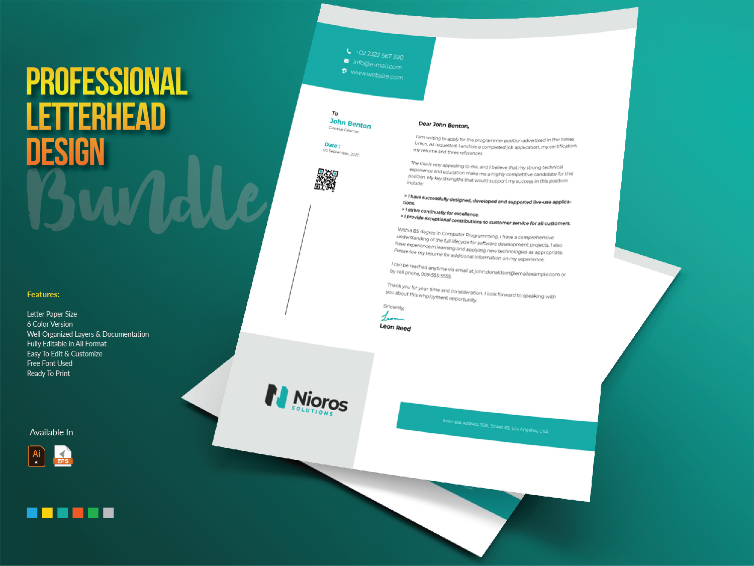 Download Фирменный стиль "Letterhead Design - Corporate Identity Template" / Letterhead Design - Corporate Identity Template - Фирменный стиль на тему графика letterhead design template bundle creative corporate business company clean brand branding identity stationery blue red black professional minimalist minimal