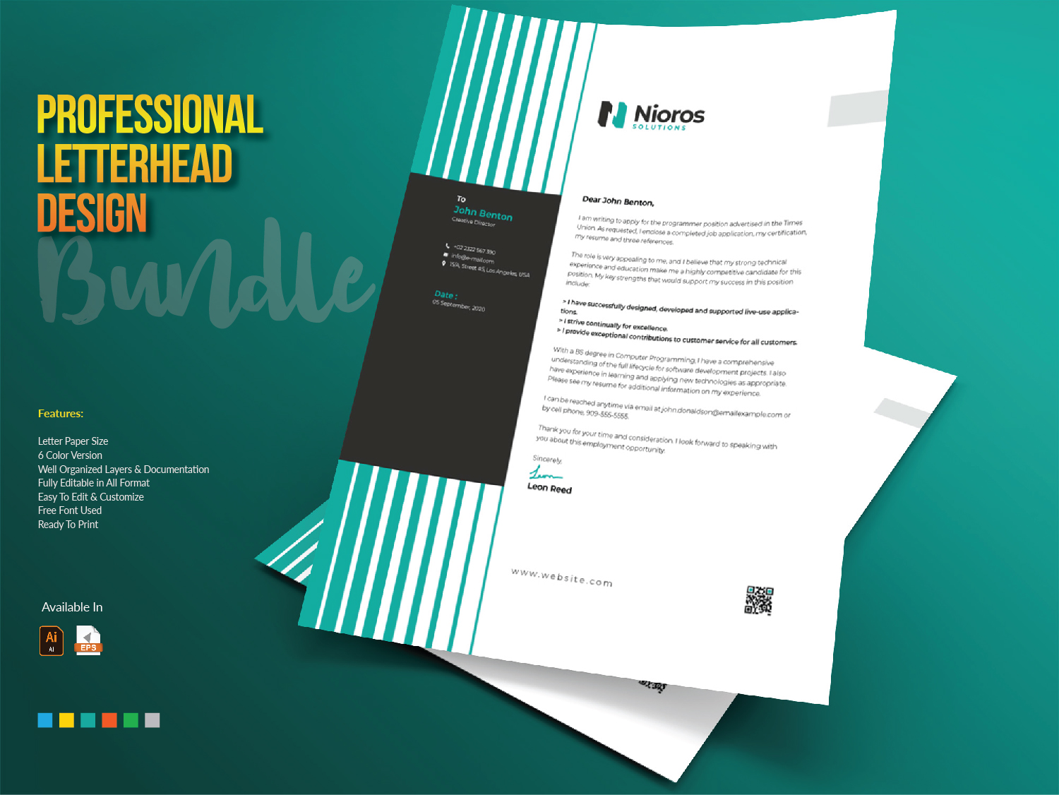 Download Фирменный стиль "Letterhead Design - Corporate Identity Template" / Letterhead Design - Corporate Identity Template - Фирменный стиль на тему графика letterhead design template bundle creative corporate cool clean minimal minimalist abstract brand branding identity professional blue black red business company