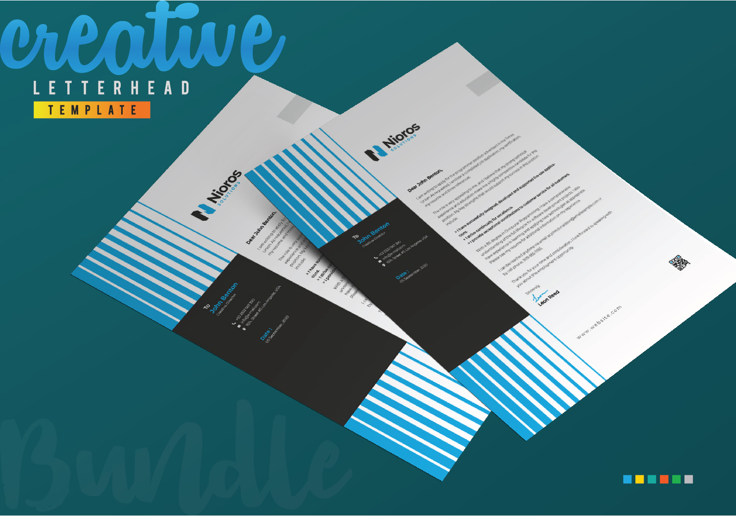 Download Фирменный стиль "Letterhead Design - Corporate Identity Template" / Letterhead Design - Corporate Identity Template - Фирменный стиль на тему графика letterhead design template bundle creative corporate cool clean minimal minimalist abstract brand branding identity professional blue black red business company