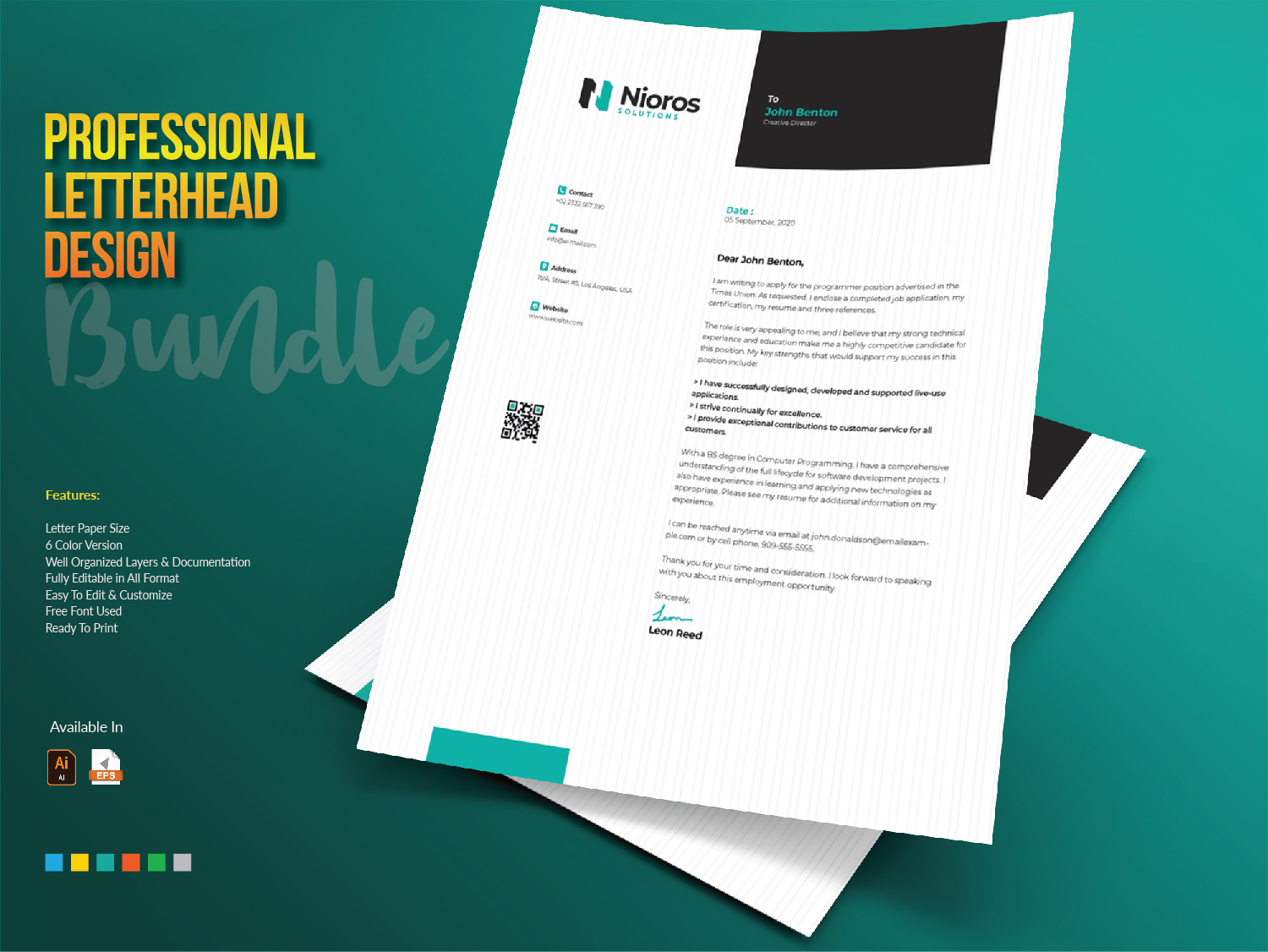 Download Фирменный стиль "Letterhead Design - Corporate Identity Template" / Letterhead Design - Corporate Identity Template - Фирменный стиль на тему графика letterhead design template bundle creative brand branding identity stationery corporate business company abstract clean professional minimal minimalist blue red