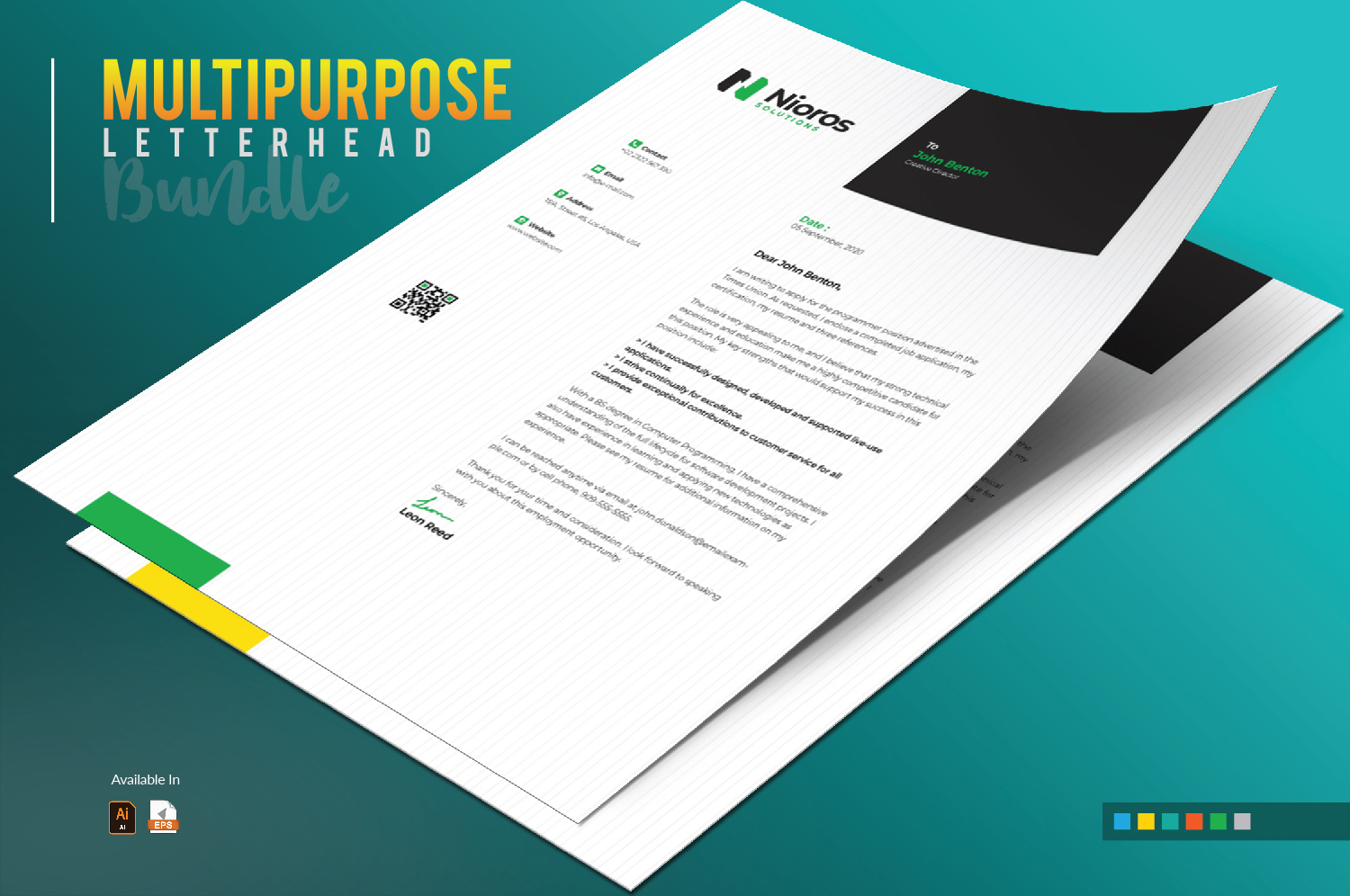 Download Фирменный стиль "Letterhead Design - Corporate Identity Template" / Letterhead Design - Corporate Identity Template - Фирменный стиль на тему графика letterhead design template bundle creative brand branding identity stationery corporate business company abstract clean professional minimal minimalist blue red