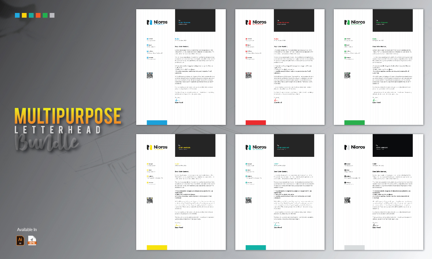 Download Фирменный стиль "Letterhead Design - Corporate Identity Template" / Letterhead Design - Corporate Identity Template - Фирменный стиль на тему графика letterhead design template bundle creative brand branding identity stationery corporate business company abstract clean professional minimal minimalist blue red