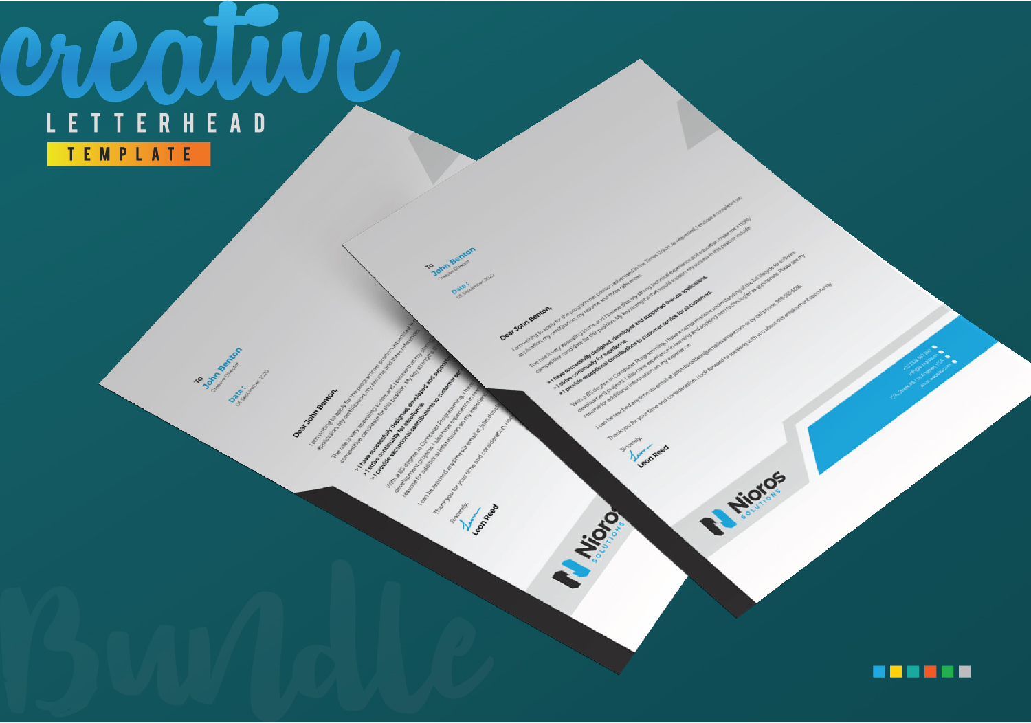 Download Фирменный стиль "Letterhead Design - Corporate Identity Template" / Letterhead Design - Corporate Identity Template - Фирменный стиль на тему графика letterhead design template bundle creative corporate brand branding clean stationery professional minimal minimalist cool abstract letter print blue business company