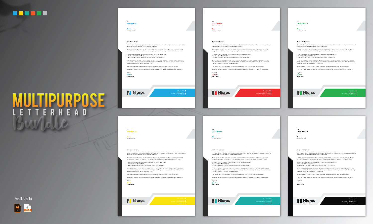 Download Фирменный стиль "Letterhead Design - Corporate Identity Template" / Letterhead Design - Corporate Identity Template - Фирменный стиль на тему графика letterhead design template bundle creative corporate brand branding clean stationery professional minimal minimalist cool abstract letter print blue business company