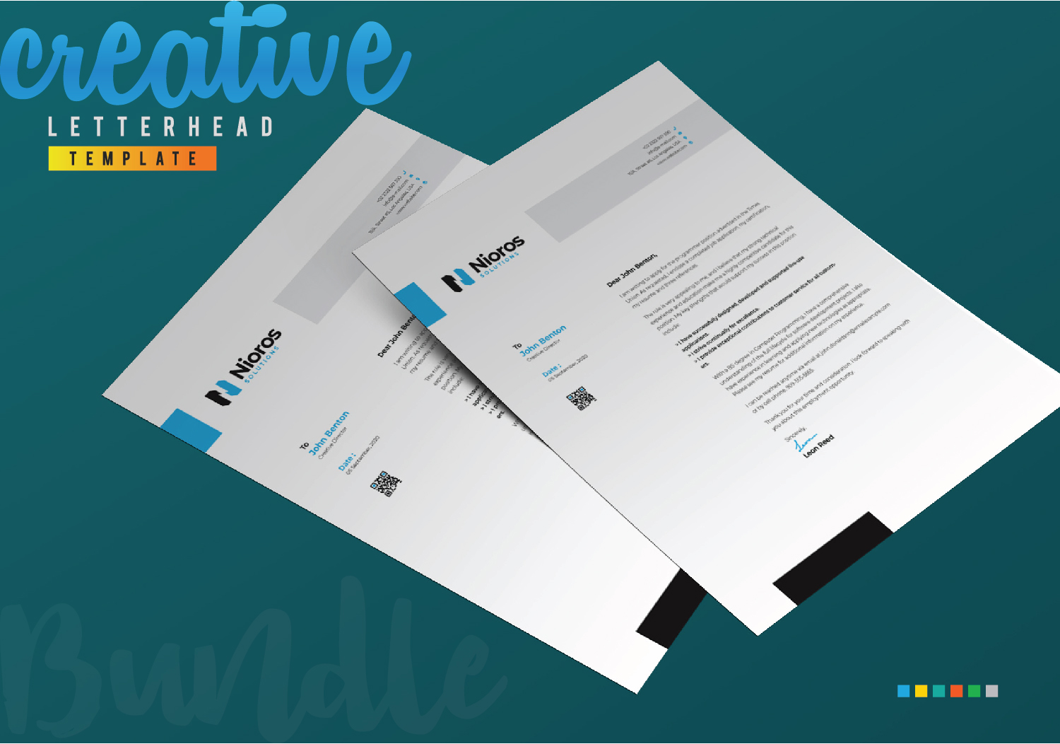 Download Фирменный стиль "Letterhead Design - Corporate Identity Template" / Letterhead Design - Corporate Identity Template - Фирменный стиль на тему графика letterhead design template bundle creative clean professional simple abstract minimal minimalist brand branding identity blue red print letter stationery