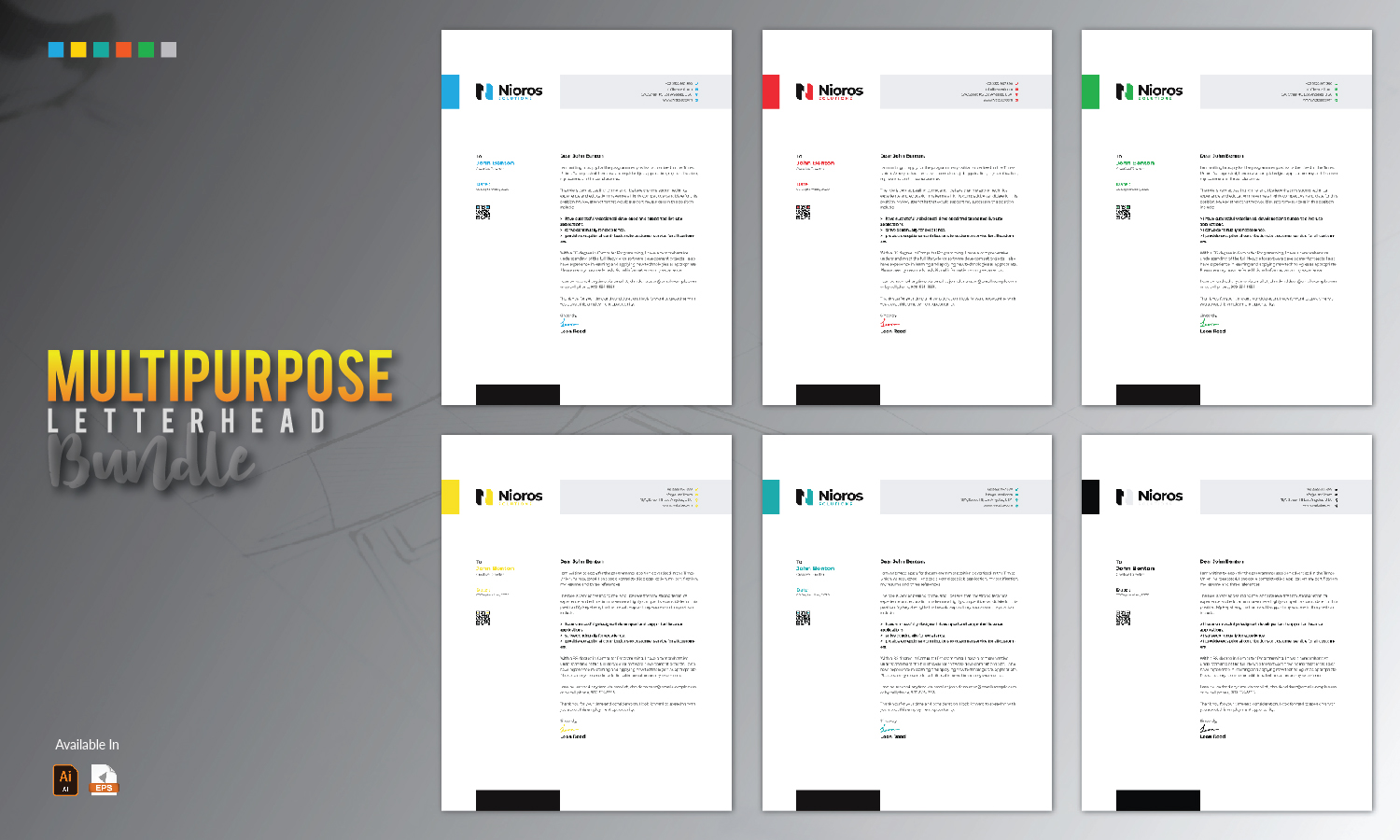 Download Фирменный стиль "Letterhead Design - Corporate Identity Template" / Letterhead Design - Corporate Identity Template - Фирменный стиль на тему графика letterhead design template bundle creative clean professional simple abstract minimal minimalist brand branding identity blue red print letter stationery