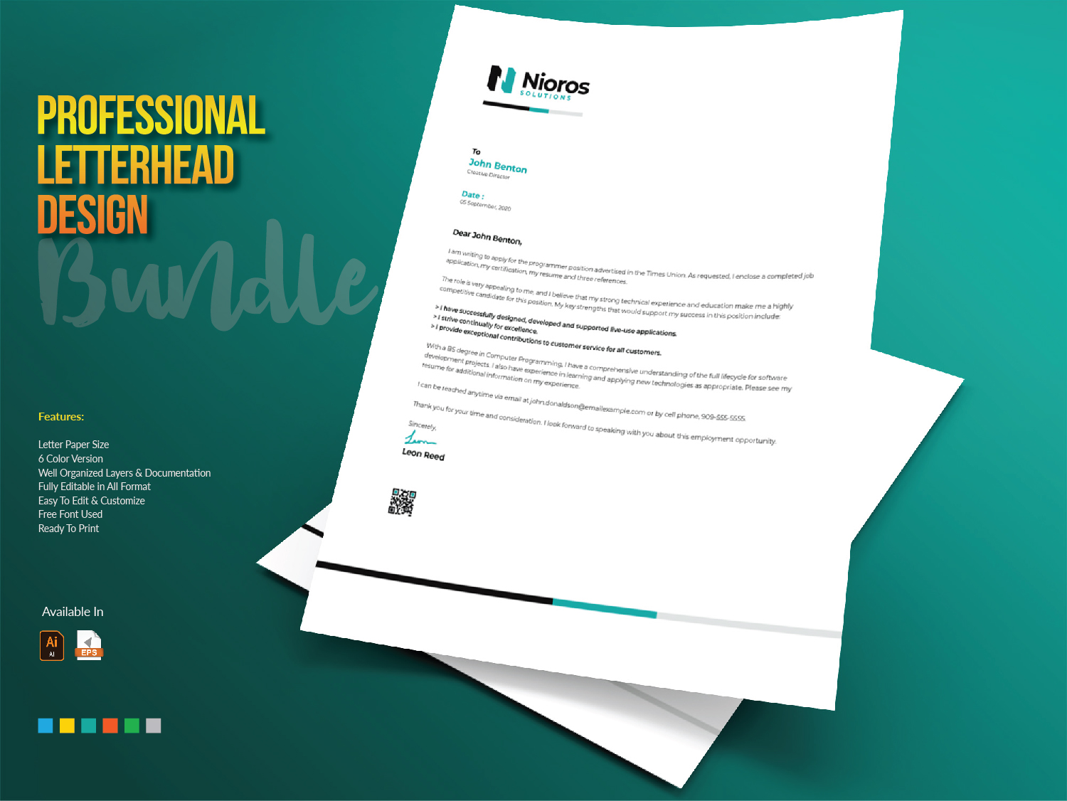 Download Фирменный стиль "Letterhead Design - Corporate Identity Template" / Letterhead Design - Corporate Identity Template - Фирменный стиль на тему графика letterhead design template bundle creative professional corporate clean business company brand branding stationery identity abstract blue minimal simple minimalist