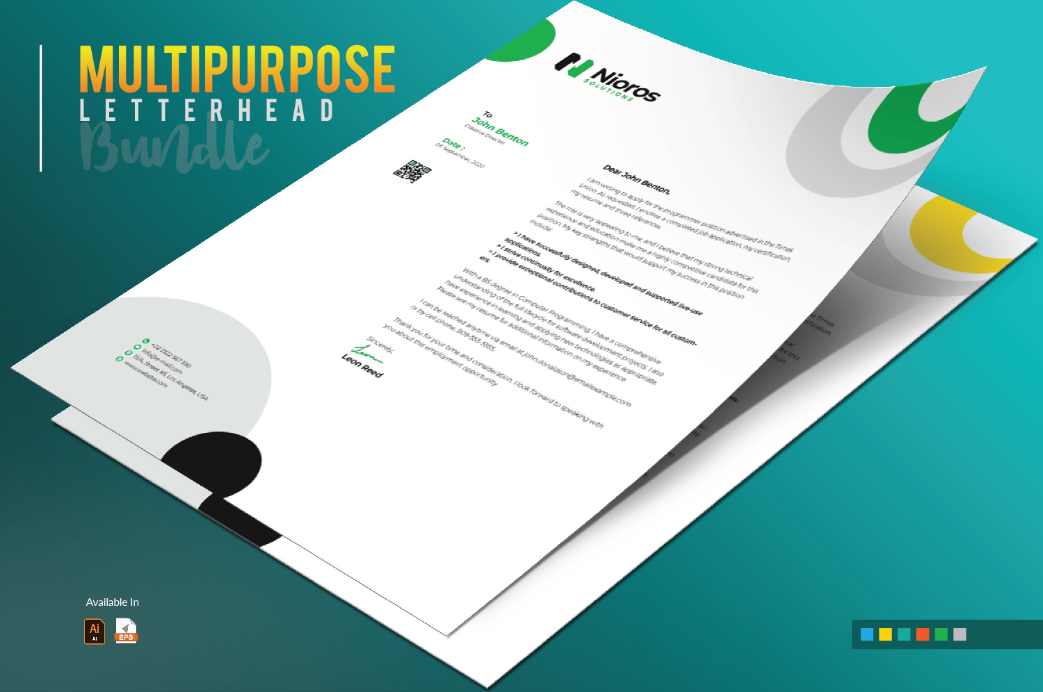 Download Фирменный стиль "Letterhead Design - Corporate Identity Template" / Letterhead Design - Corporate Identity Template - Фирменный стиль на тему графика letterhead design template bundle creative corporate abstract clean simple minimal minimalist brand identity branding business company letter print stationery