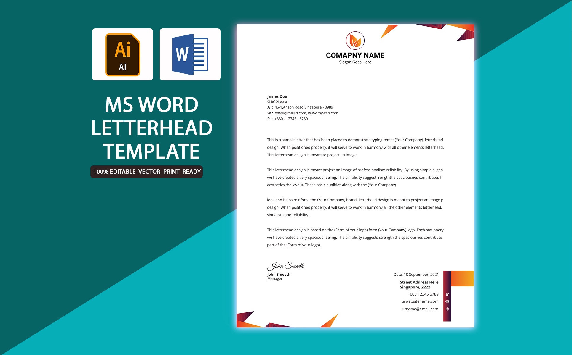 Download Фирменный стиль "Modern Letterhead Professional Brand - Corporate Identity Template" / Modern Letterhead Professional Brand - Corporate Identity Template - Фирменный стиль на тему графика modern letterhead template clean cleanletterhead professional brandidentity businessletterhead identity corporateidentity
