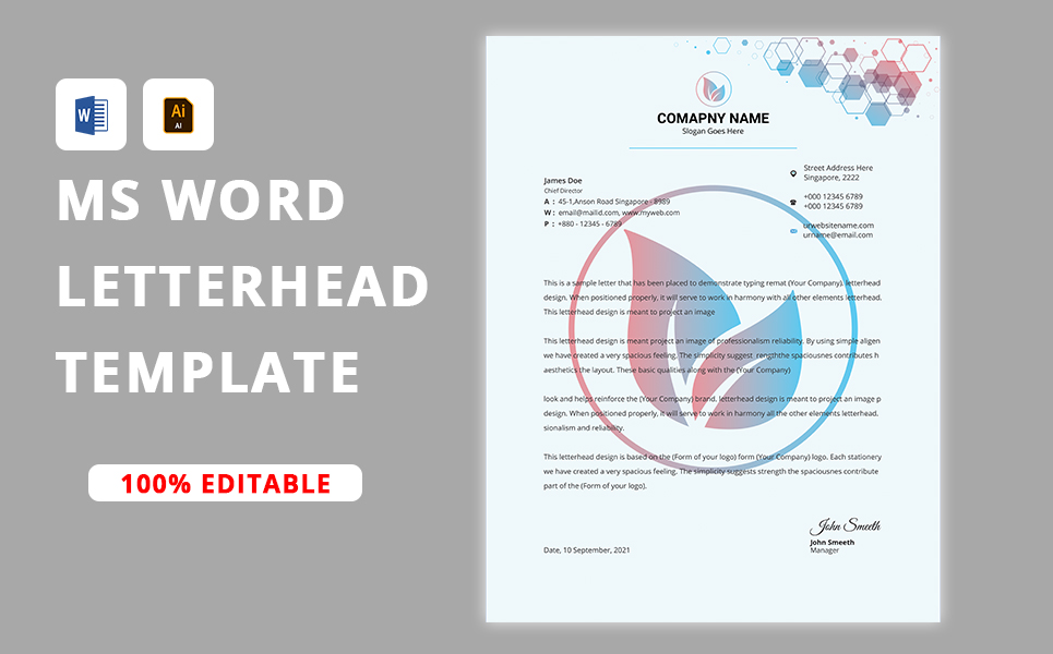Download Фирменный стиль "Modern company letterhead | Multipurpose - Corporate Identity Template" / Modern company letterhead | Multipurpose - Corporate Identity Template - Фирменный стиль на тему графика 