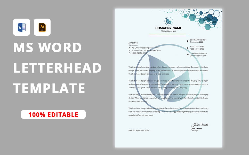 Download Фирменный стиль "Modern company letterhead | Multipurpose - Corporate Identity Template" / Modern company letterhead | Multipurpose - Corporate Identity Template - Фирменный стиль на тему графика 