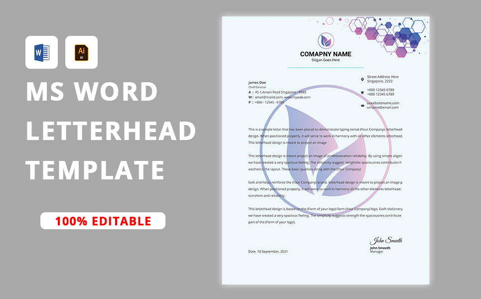 Download Фирменный стиль "Modern company letterhead | Multipurpose - Corporate Identity Template" / Modern company letterhead | Multipurpose - Corporate Identity Template - Фирменный стиль на тему графика 