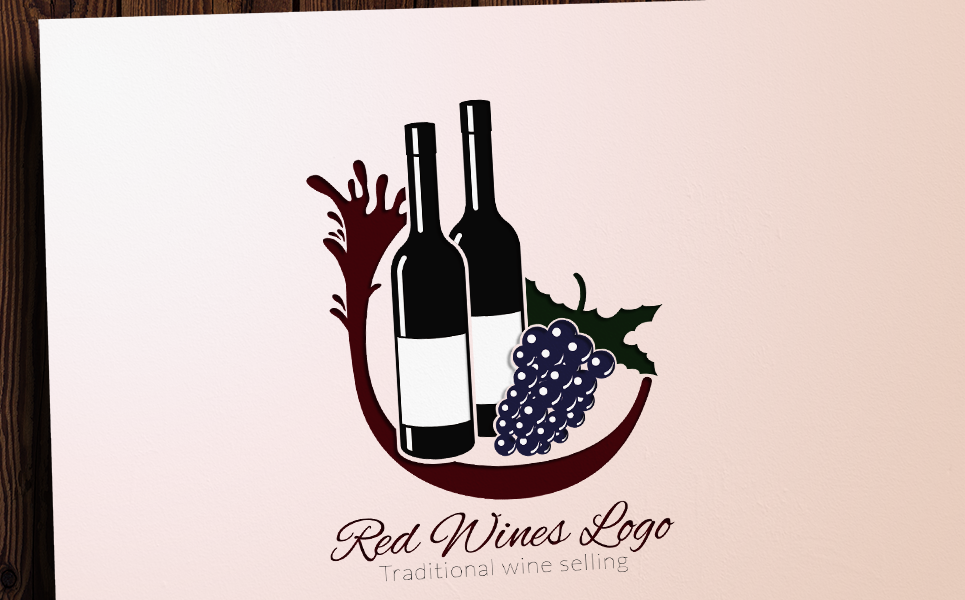 Download Шаблон логотипа "Red Wines Logo Template" / Red Wines Logo Template - Шаблон логотипа на тему графика logo wine logistics flow grape seller supplier tavern wine_logo wine_producer