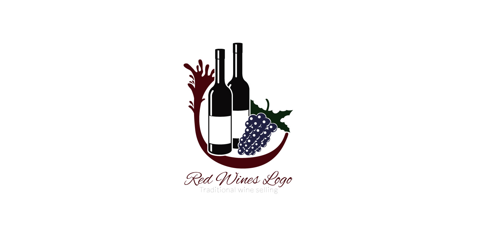 Download Шаблон логотипа "Red Wines Logo Template" / Red Wines Logo Template - Шаблон логотипа на тему графика logo wine logistics flow grape seller supplier tavern wine_logo wine_producer
