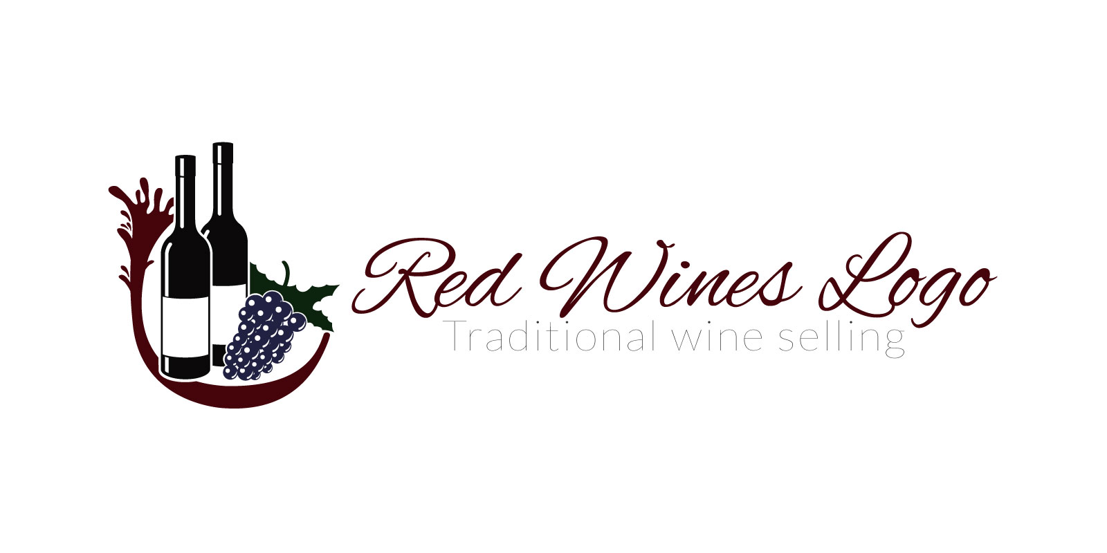 Download Шаблон логотипа "Red Wines Logo Template" / Red Wines Logo Template - Шаблон логотипа на тему графика logo wine logistics flow grape seller supplier tavern wine_logo wine_producer