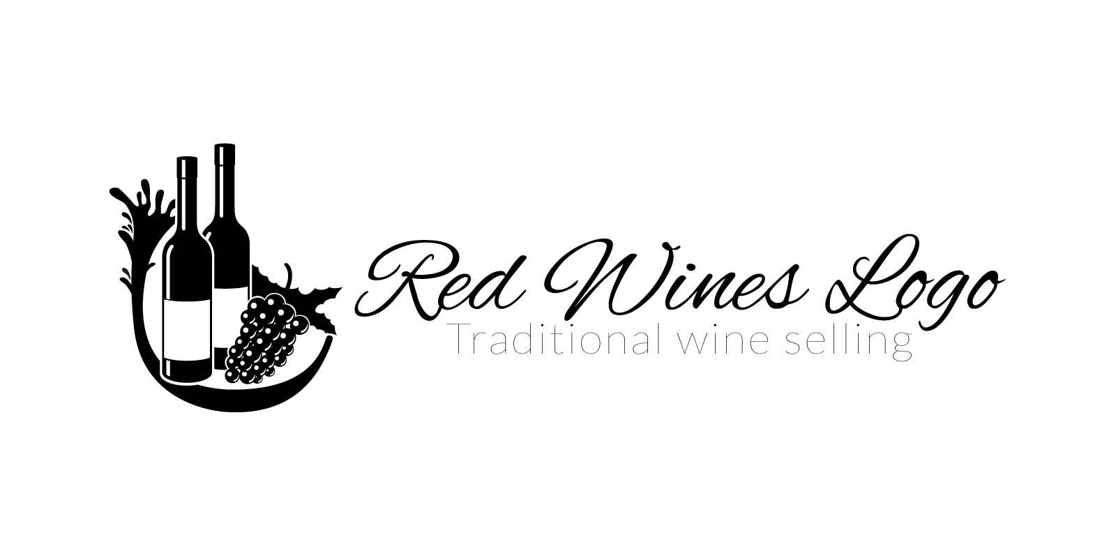 Download Шаблон логотипа "Red Wines Logo Template" / Red Wines Logo Template - Шаблон логотипа на тему графика logo wine logistics flow grape seller supplier tavern wine_logo wine_producer