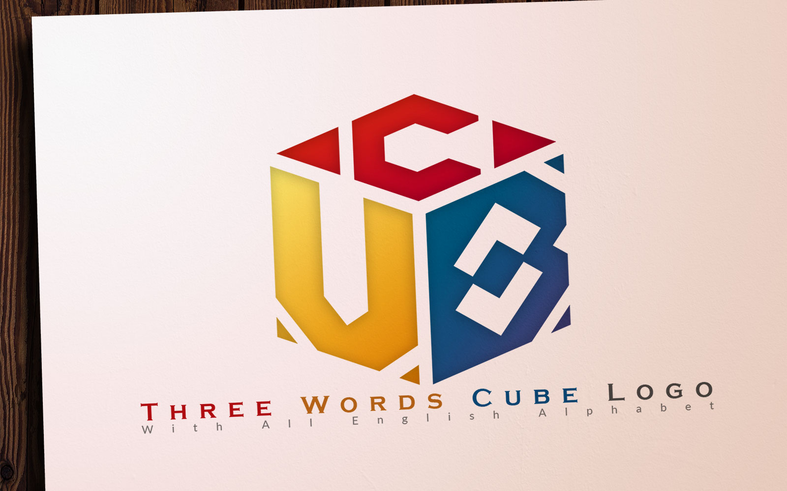 Download Шаблон логотипа "Three Words Cude Logo Template" / Three Words Cude Logo Template - Шаблон логотипа на тему графика words,english,alphabet,cube,capital,design,style,a-z,color,black,white