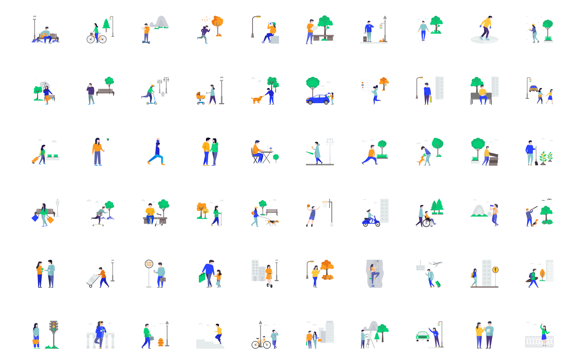 Download Иллюстрация "City Life Activities - Illustration" / City Life Activities - Illustration - Иллюстрация на тему графика 