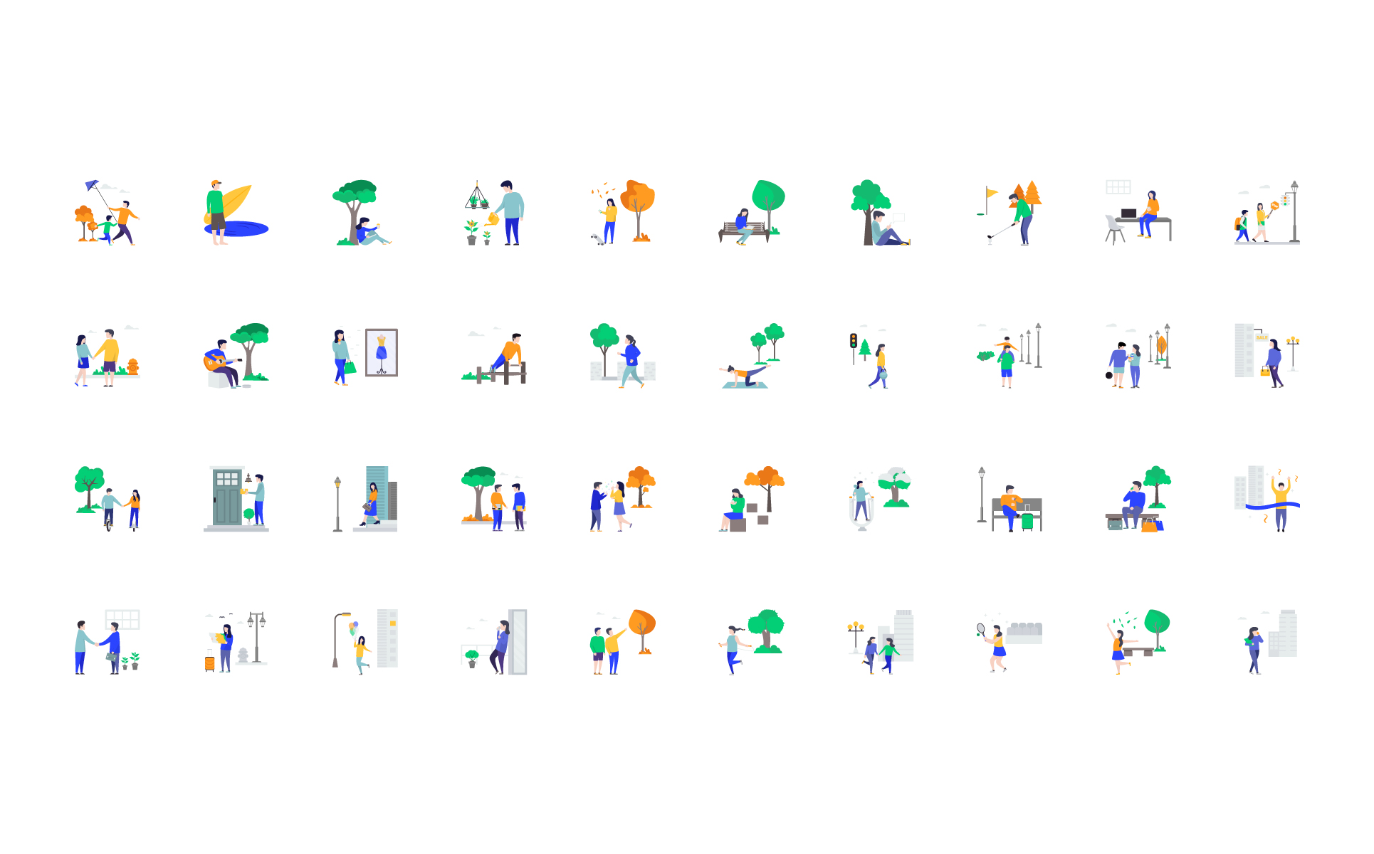 Download Иллюстрация "City Life Activities - Illustration" / City Life Activities - Illustration - Иллюстрация на тему графика 