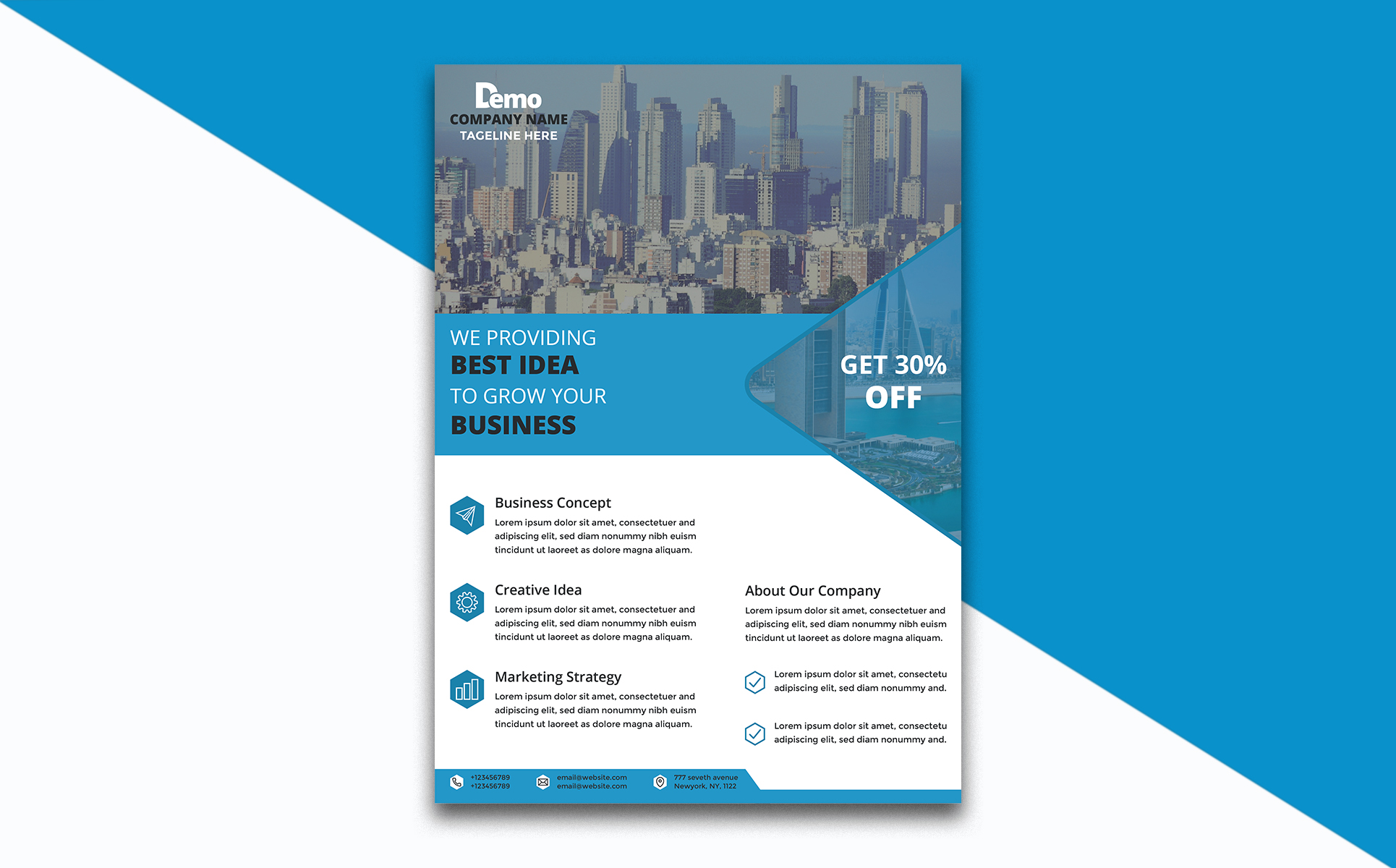 Download Фирменный стиль "Business Flyer - Corporate Identity Template" / Business Flyer - Corporate Identity Template - Фирменный стиль на тему графика agency blue business businessflyer corporate corporateflyer design flyer flyerdesign magazine clean company liflet poster
