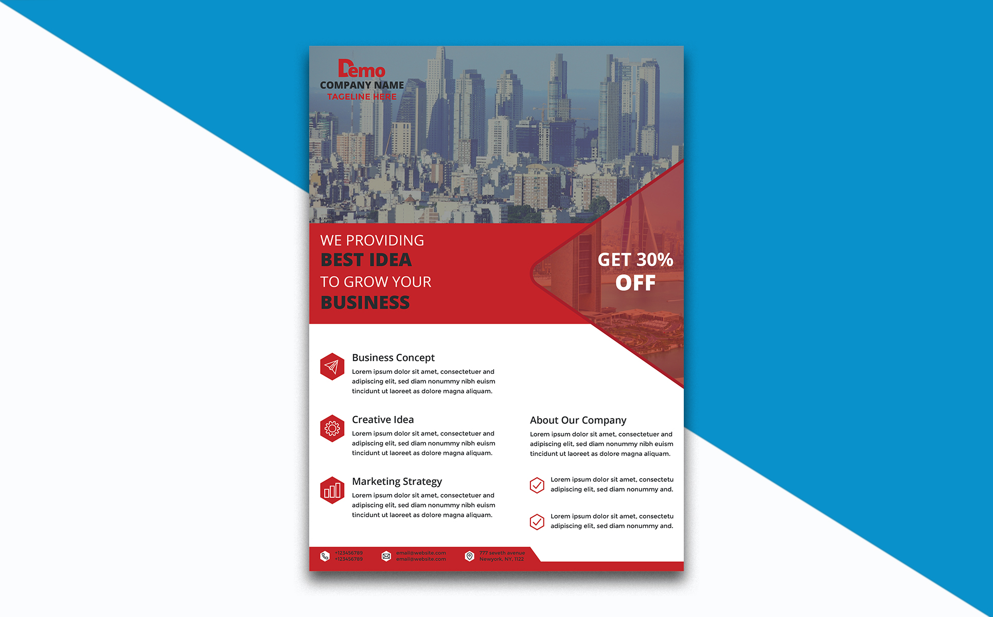 Download Фирменный стиль "Business Flyer - Corporate Identity Template" / Business Flyer - Corporate Identity Template - Фирменный стиль на тему графика agency blue business businessflyer corporate corporateflyer design flyer flyerdesign magazine clean company liflet poster