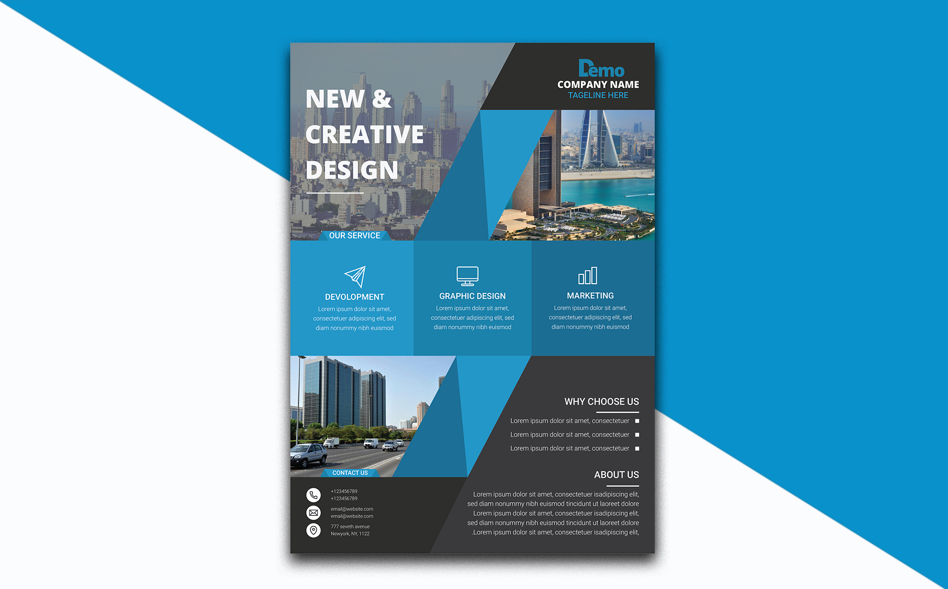 Download Фирменный стиль "Business Flyer - Corporate Identity Template" / Business Flyer - Corporate Identity Template - Фирменный стиль на тему графика a4 clean flyer corporatefler blue business corporate businessflyer template design magaziune businesscard news pepper catalog company creative brochure