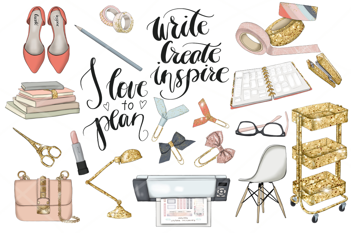 Download Иллюстрация "Plan With Me Graphic Design - Illustration" / Plan With Me Graphic Design - Illustration - Иллюстрация на тему графика graphic design clipart illustrations seamless patterns stickers icons girls coral blog planner fashion texture party business scrapbook lettering collection invitation
