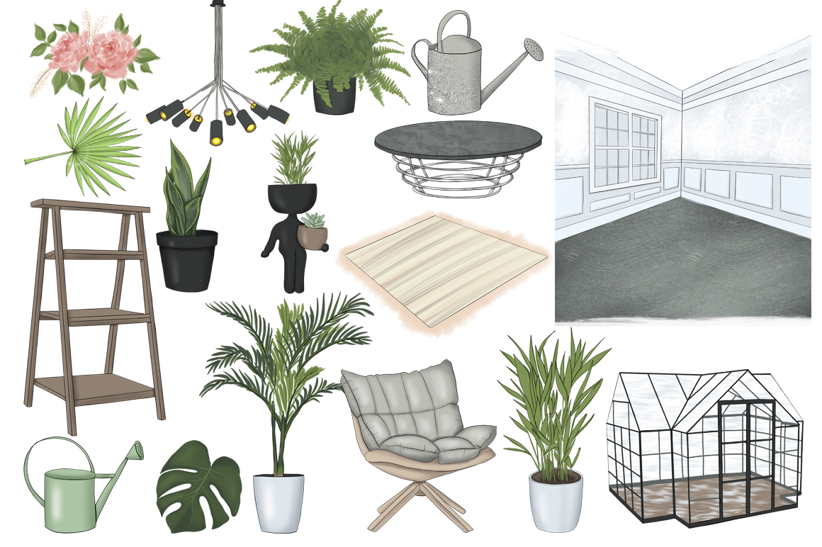 Download Иллюстрация "Plant Lady Clipart & Patterns - Illustration" / Plant Lady Clipart & Patterns - Illustration - Иллюстрация на тему графика plant lady graphic design illustrations patterns texture spring summer greenhouse garden leaf floral flowers blogger sticker planner girls scrapbooking clipart