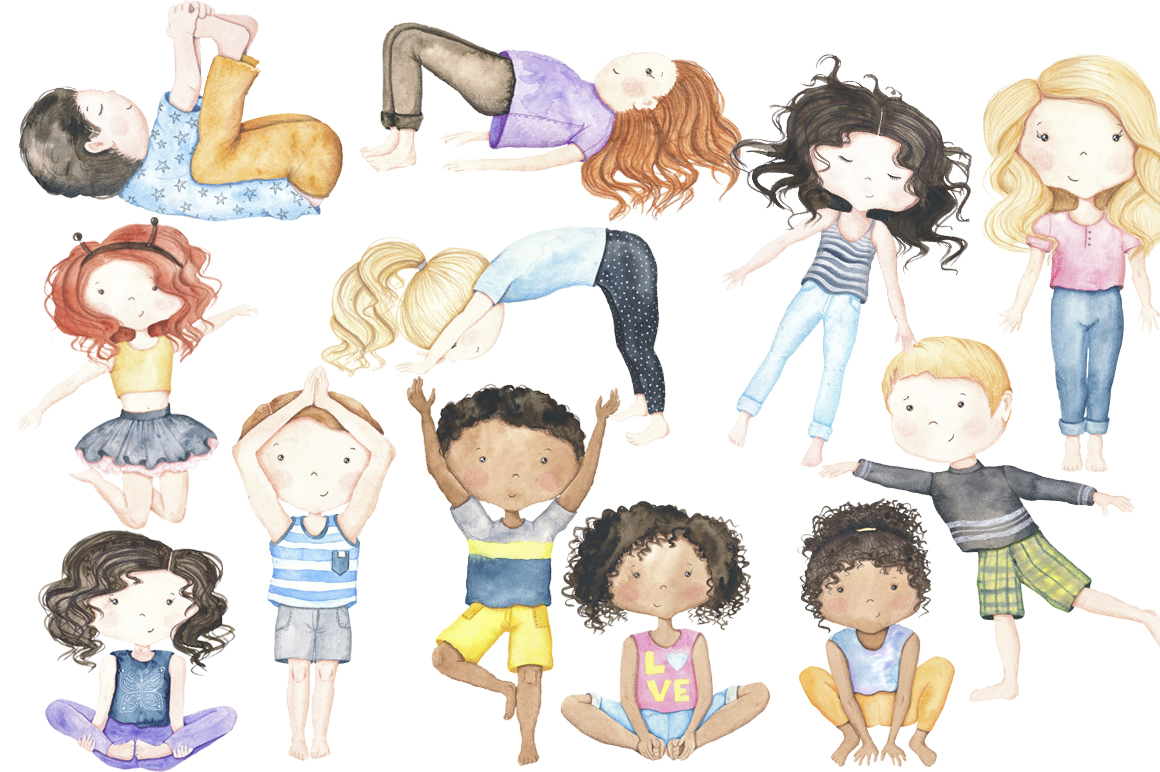 Download Иллюстрация "Kids Yoga Watercolor Clip Art - Illustration" / Kids Yoga Watercolor Clip Art - Illustration - Иллюстрация на тему графика kids yoga watercolor clipart handpainted graphics planner stickers exercise poses handdrawn illustration invitation scrapbooking animal relax pilates aerobics children training