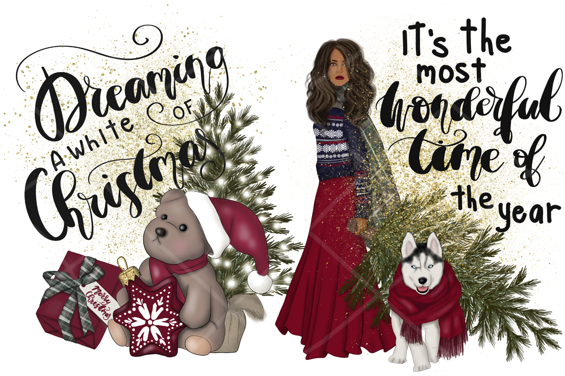 Download Иллюстрация "Wonderful Time Clipart & Patterns - Illustration" / Wonderful Time Clipart & Patterns - Illustration - Иллюстрация на тему графика bear sublimation surface girls dog christmas new year reindeer sticker noel pattern clipart scrapbooking frozen tree winter illustration xmas snow