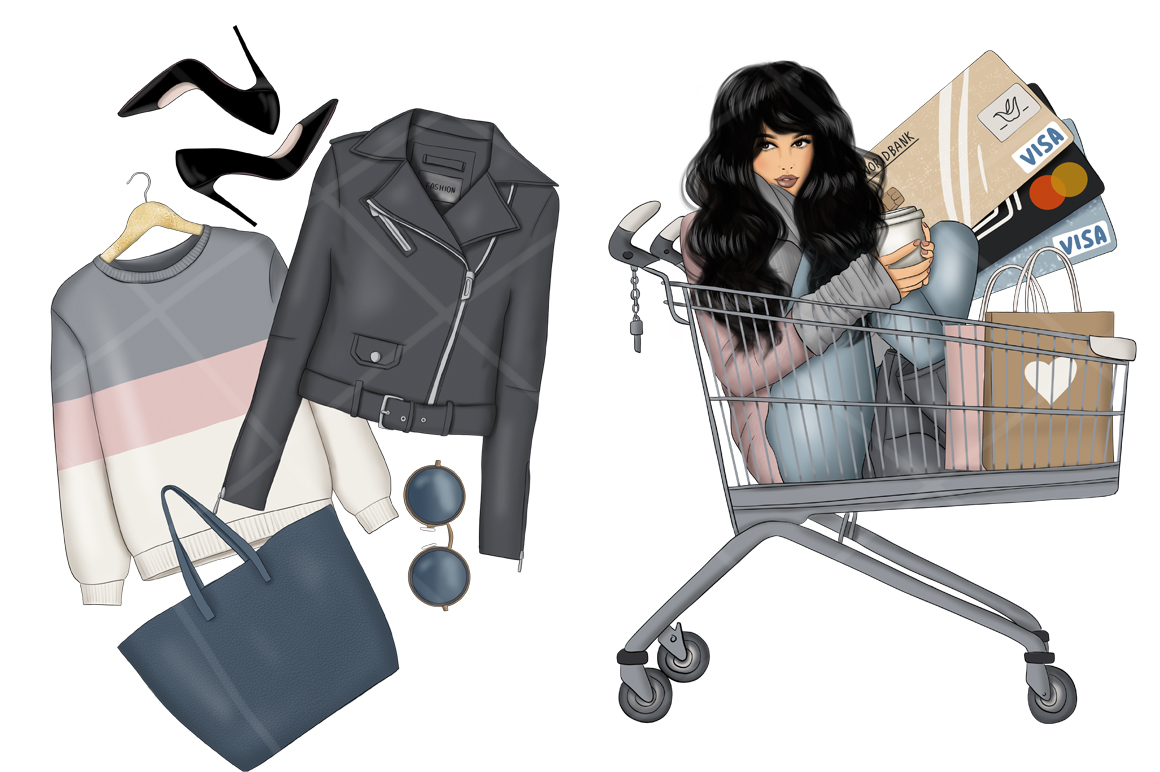 Download Иллюстрация "Shopping Is My Cardio Clipart & Patterns - Illustration" / Shopping Is My Cardio Clipart & Patterns - Illustration - Иллюстрация на тему графика shopping,sale,black,friday,cardio,girls,surface,pattern,paper,digital,illustration,fashion,blog,clipart,dress,clothing,cyber,monday,planner,stickers