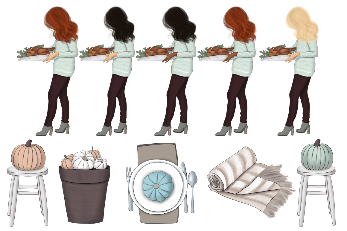 Download Иллюстрация "Gather Together Graphic Design Kit - Illustration" / Gather Together Graphic Design Kit - Illustration - Иллюстрация на тему графика fall,give,thanks,autumn,thanksgiving,gather,together,graphic,design,kit,illustrations,patterns,paper,surface,girls,stickers,planner,blog,holiday,lettering