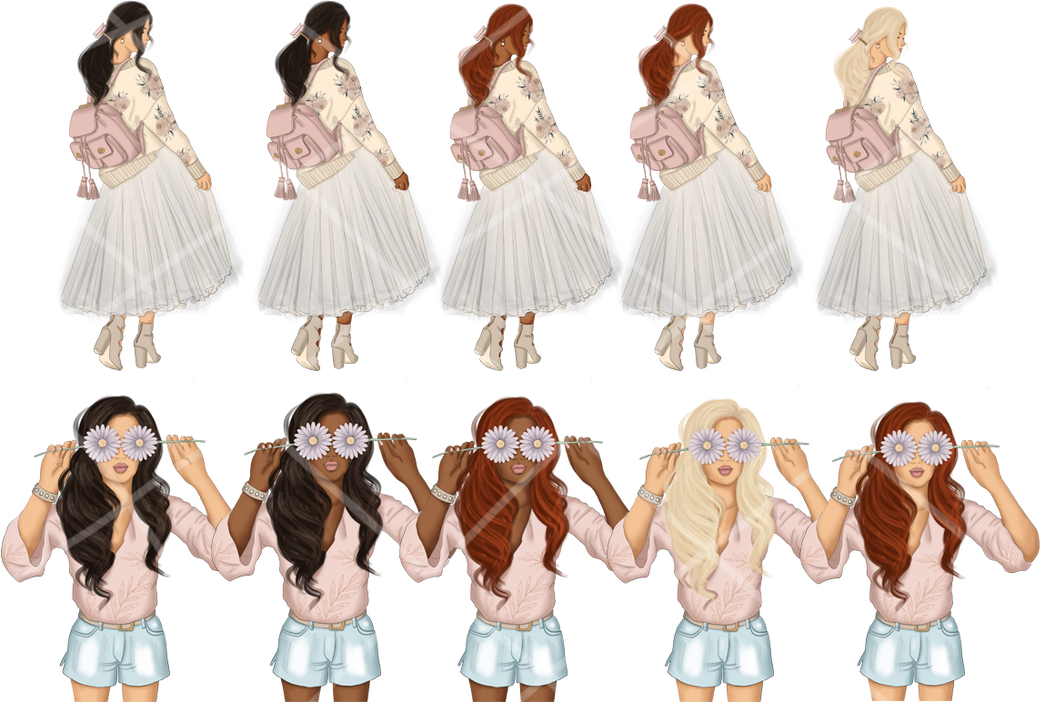 Download Иллюстрация "Spring Is In The Air Collection - Illustration" / Spring Is In The Air Collection - Illustration - Иллюстрация на тему графика spring,girls,floral,flowers,pattern,surface,fashion,paper,scrapbook,boss,summer,lettering,blog,texture,collection,clipart,web,icons,planner,sublimation