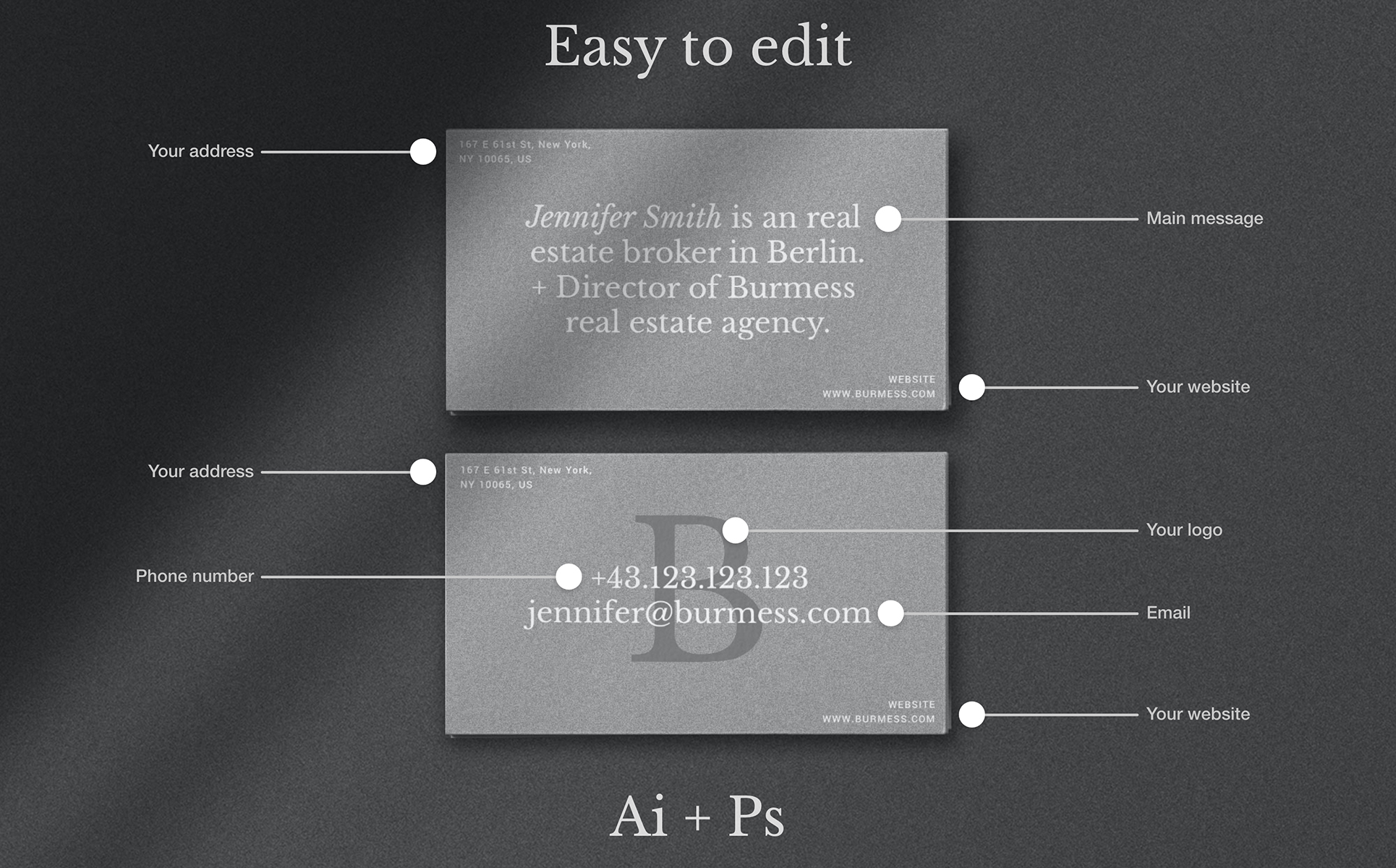 Download Фирменный стиль "Business Card for Real Estate Agents. - Corporate Identity Template" / Business Card for Real Estate Agents. - Corporate Identity Template - Фирменный стиль на тему графика businesscard template graphics realestate branding