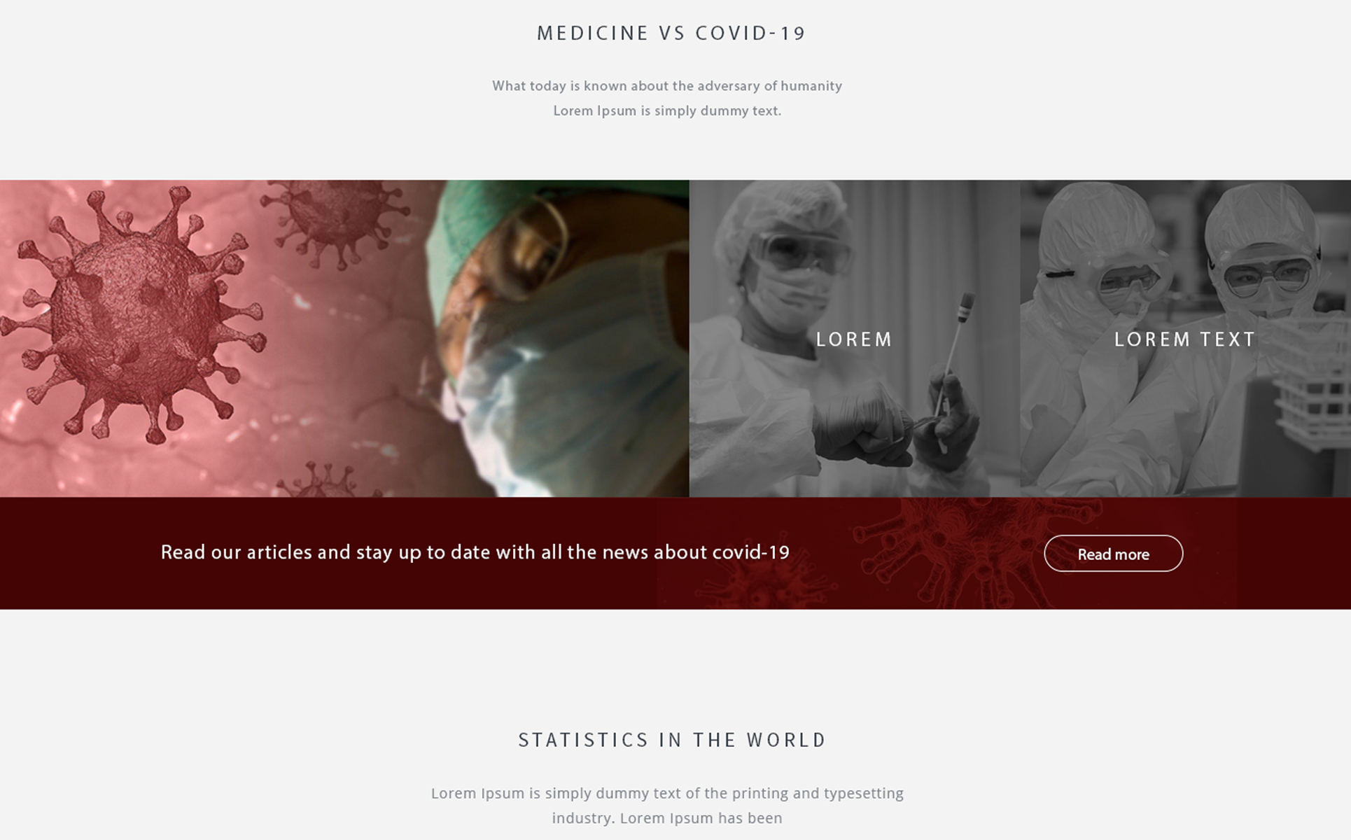 Download PSD шаблон "PSD Landing page / Coronavirus / COVID-19 PSD Template" / PSD Landing page / Coronavirus / COVID-19 PSD Template - PSD шаблон на тему веб-дизайн psd,template,coronavirus,covid-19,covid,medical,design,landing,page