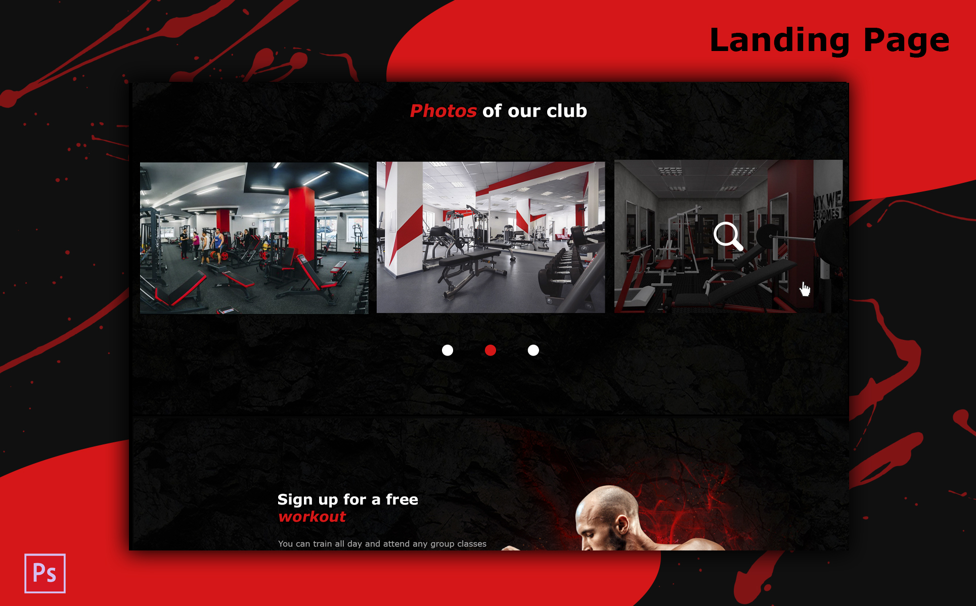 Download PSD шаблон "Landing Page bodybuilding / Gym / A website for your business PSD Template" / Landing Page bodybuilding / Gym / A website for your business PSD Template - PSD шаблон на тему веб-дизайн psd,template,awebsiteforbusiness,business